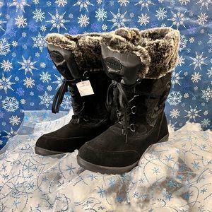 Lands End Black Lace Up Size 11D Snow Boots